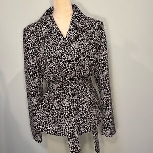 LE SUIT Essentials black and white patterned lightweight jacket Size 12